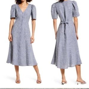 Reformation gingham midi dress